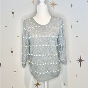 J. Crew | Grey Charley Sweater in Pom Pom Dot
